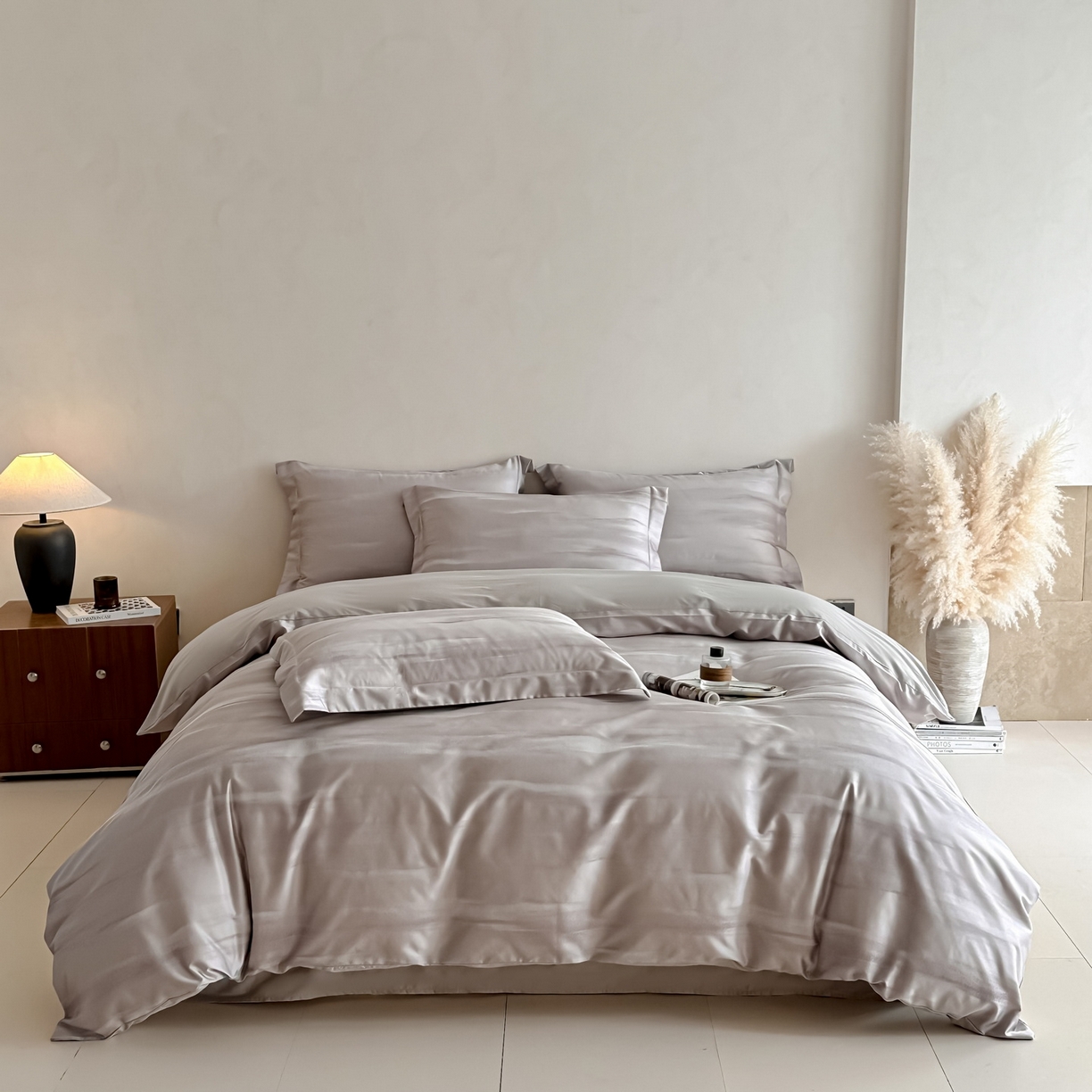 91家纺网 家纺一手货源 找家纺 慕晨 2026新款全棉纯棉文艺质感高级提花高精密四件套高端纯棉4件套直播热款 雅明极光