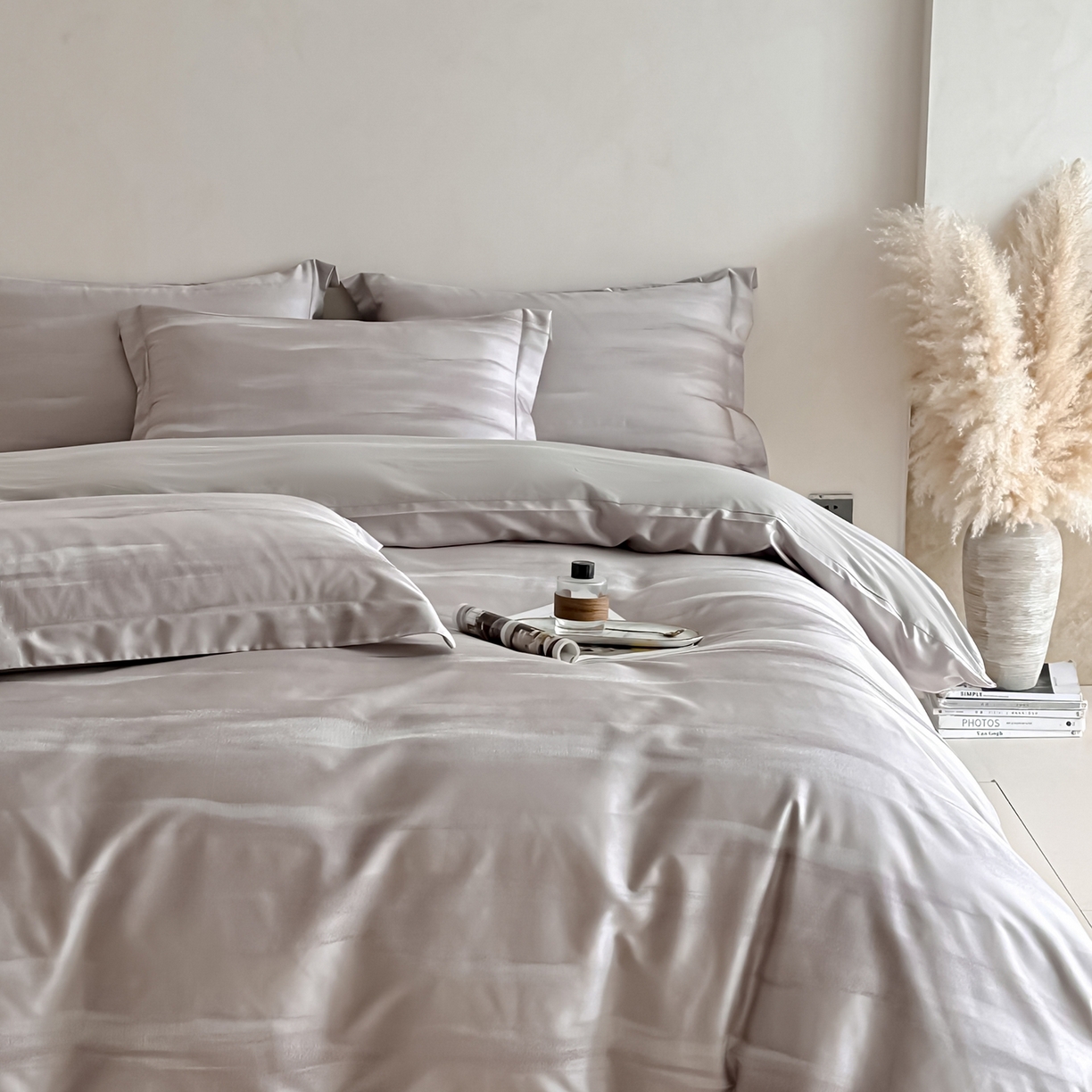 91家纺网 家纺一手货源 找家纺 慕晨 2026新款全棉纯棉文艺质感高级提花高精密四件套高端纯棉4件套直播热款 雅明极光