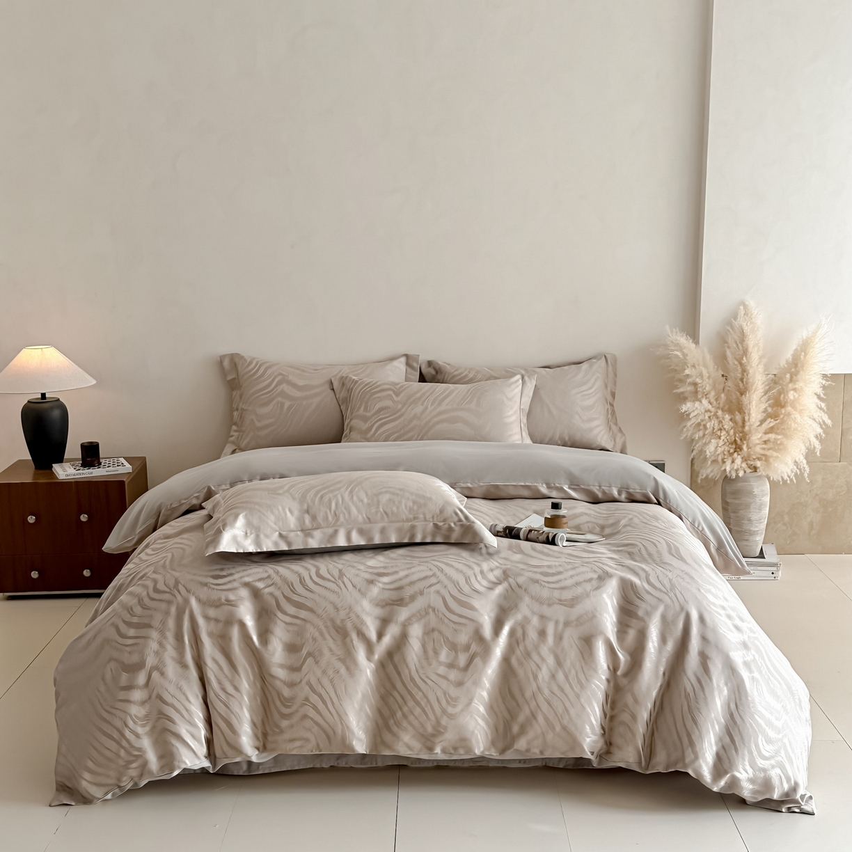 91家纺网 家纺一手货源 找家纺 慕晨 2026新款全棉纯棉文艺质感高级提花高精密四件套高端纯棉4件套直播热款 班杰瑞