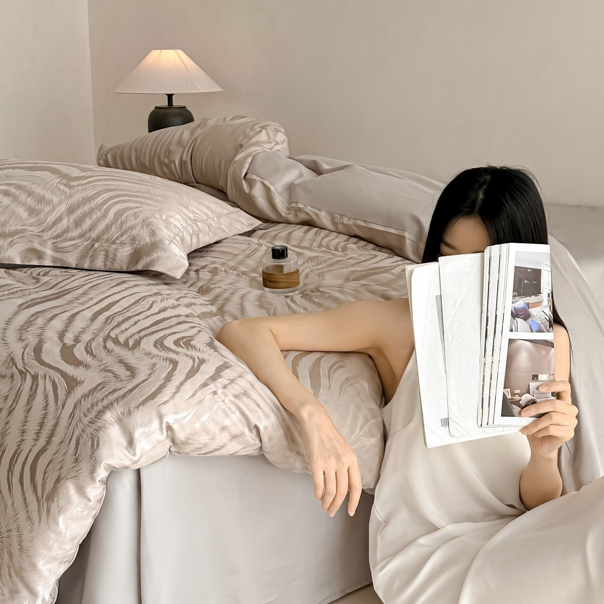 91家纺网 家纺一手货源 找家纺 慕晨 2026新款全棉纯棉文艺质感高级提花高精密四件套高端纯棉4件套直播热款 班杰瑞