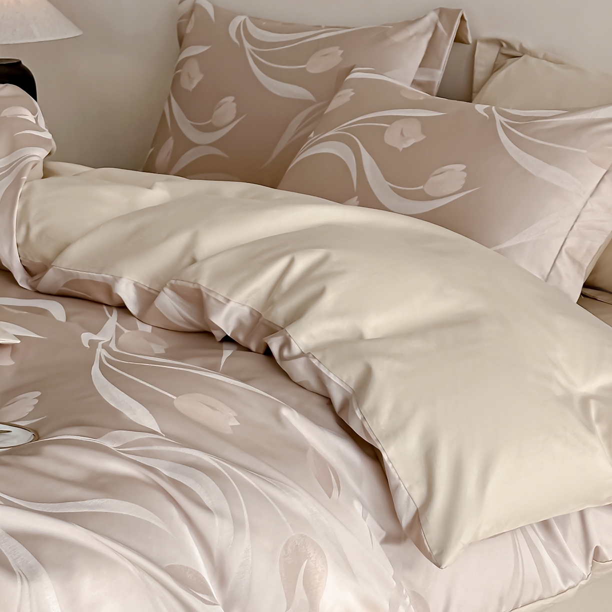 91家纺网 家纺一手货源 找家纺 慕晨 2026新款全棉纯棉文艺质感高级提花高精密四件套高端纯棉4件套直播热款 简娅