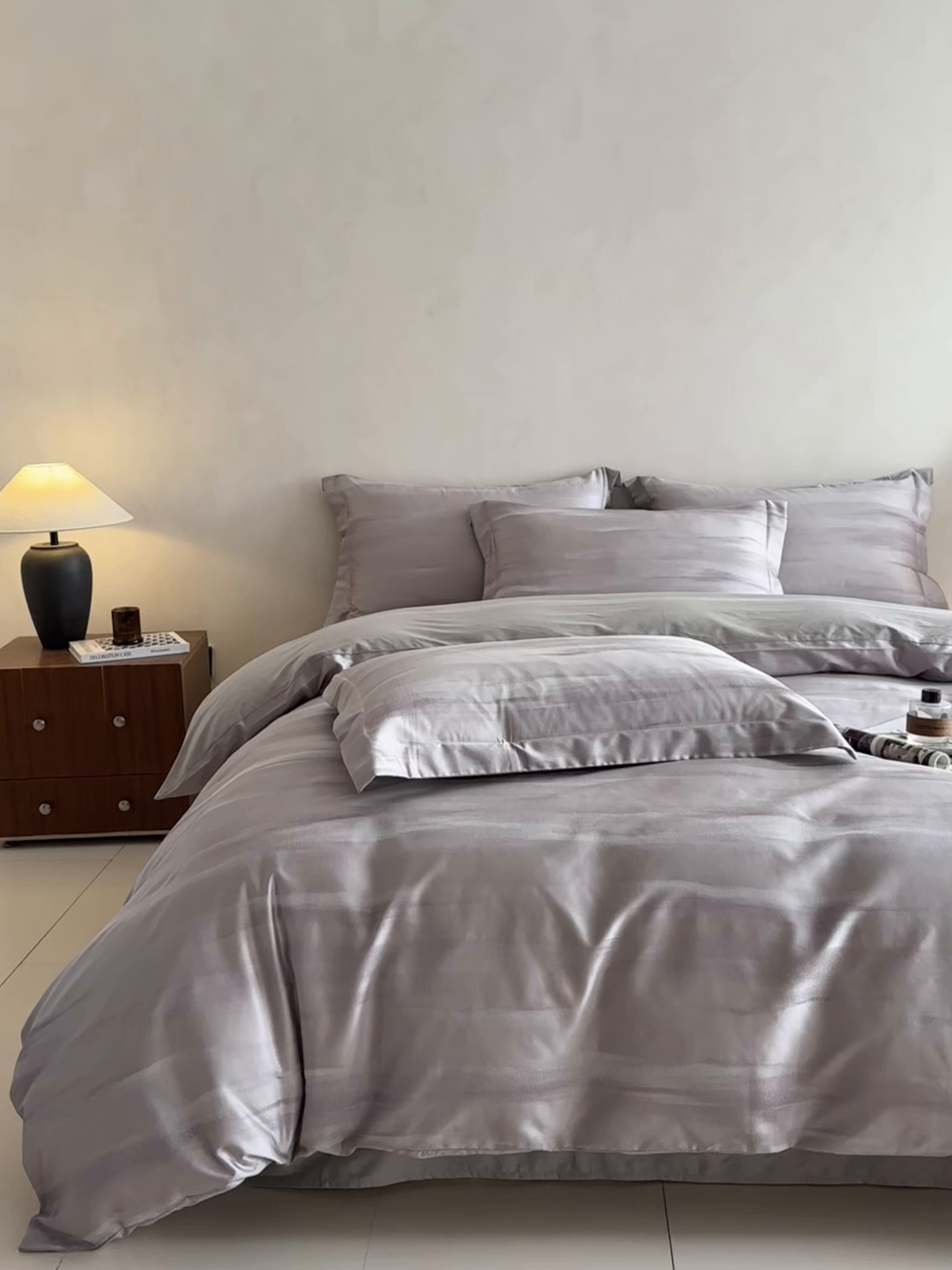 91家纺网 家纺一手货源 找家纺 慕晨 2026新款全棉纯棉文艺质感高级提花高精密四件套高端纯棉4件套直播热款 雅明极光