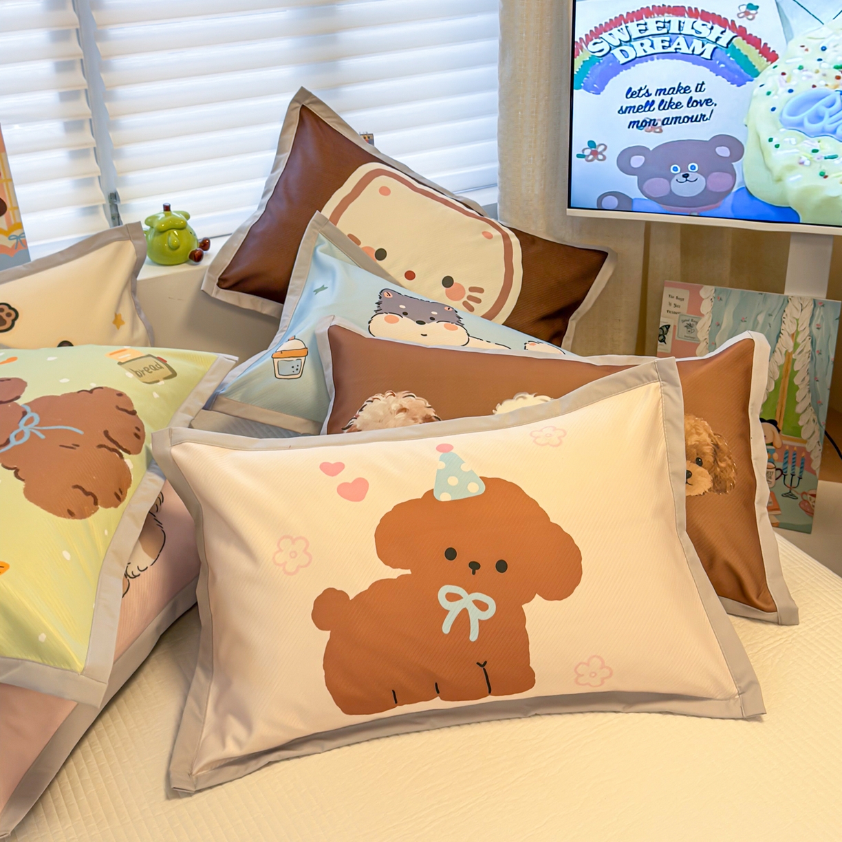 91家纺网 家纺一手货源 找家纺 （总）懒猫家纺 2026春夏新款卡通印花A类凉感冰丝印花凉席席子