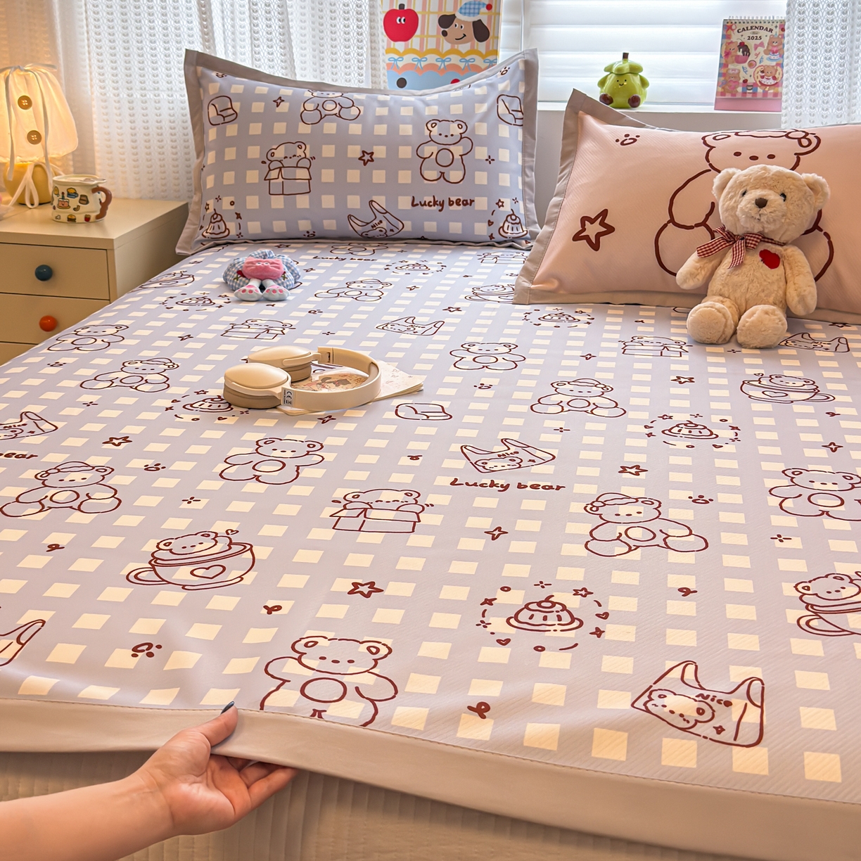 91家纺网 家纺一手货源 找家纺 （总）懒猫家纺 2026春夏新款卡通印花A类凉感冰丝印花凉席席子