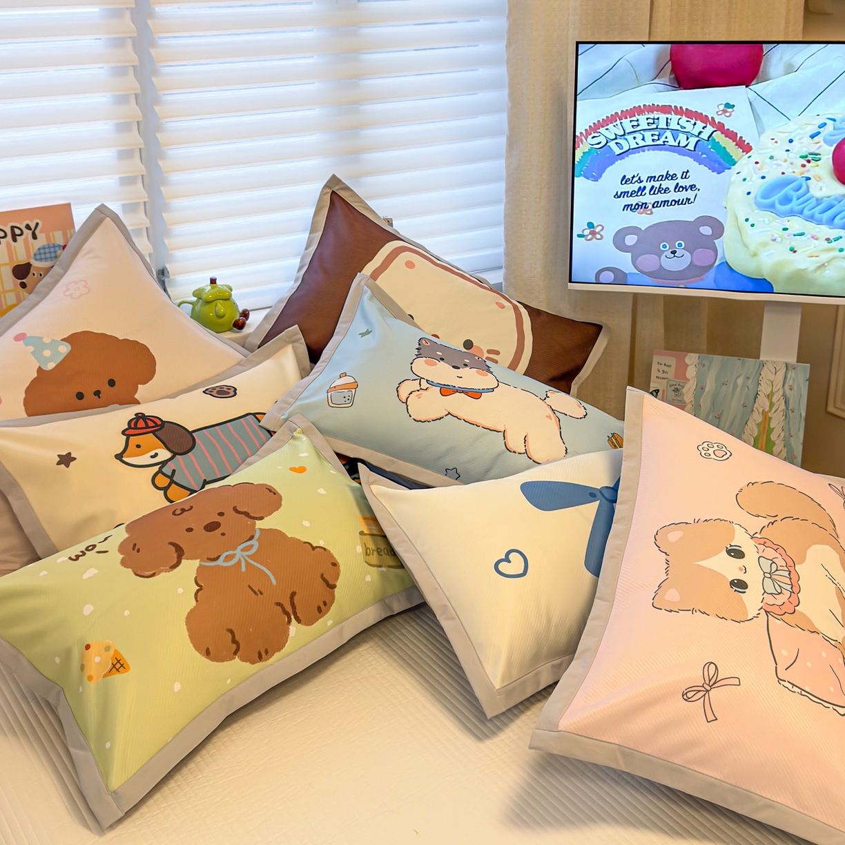 懒猫家纺 2026春夏新款卡通印花A类凉感冰丝印花凉席席子 组合图仅供展示不可下单