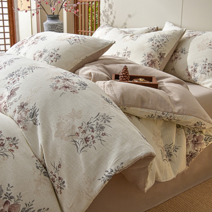 91家纺网 家纺一手货源 找家纺 （总）绘萱家居 2026新款纯棉+麻棉麻全棉印花四件套