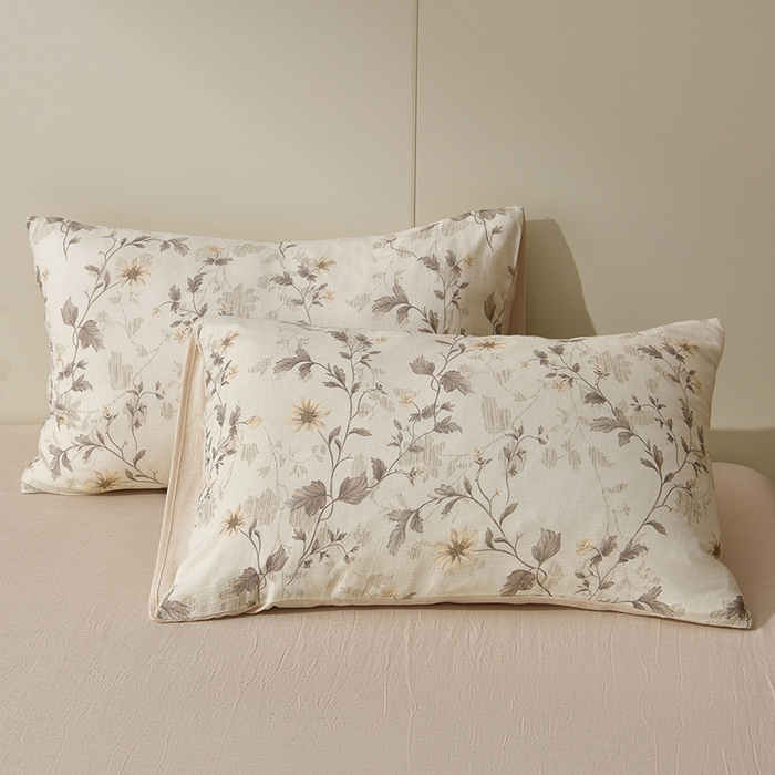 91家纺网 家纺一手货源 找家纺 绘萱家居 2026新款纯棉+麻棉麻全棉印花四件套 棉麻诗话