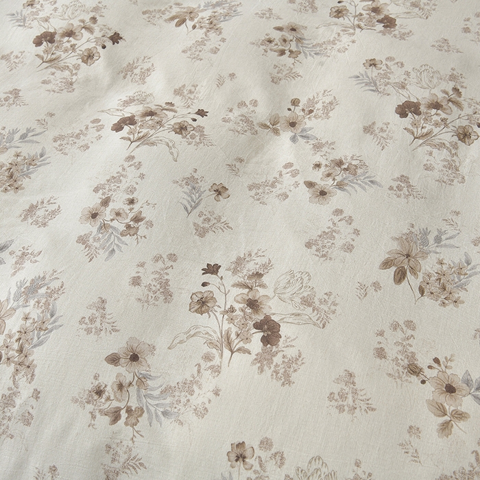 91家纺网 家纺一手货源 找家纺 绘萱家居 2026新款纯棉+麻棉麻全棉印花四件套 花影眠