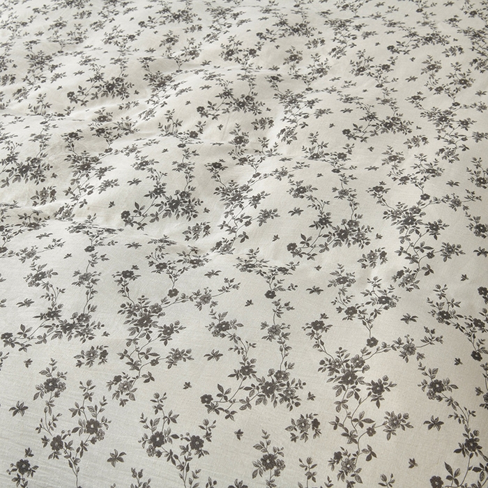 91家纺网 家纺一手货源 找家纺 绘萱家居 2026新款纯棉+麻棉麻全棉印花四件套 枝蔓轻语