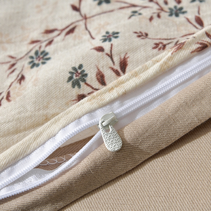 91家纺网 家纺一手货源 找家纺 绘萱家居 2026新款纯棉+麻棉麻全棉印花四件套 素枝春信