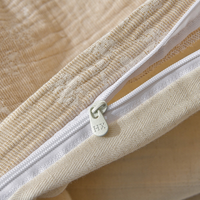 91家纺网 家纺一手货源 找家纺 绘萱家居 2026新款纯棉+麻棉麻全棉印花四件套 素枝春信