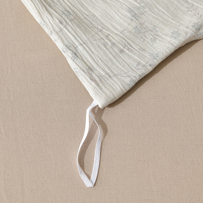 91家纺网 家纺一手货源 找家纺 绘萱家居 2026新款纯棉+麻棉麻全棉印花四件套 素枝春信