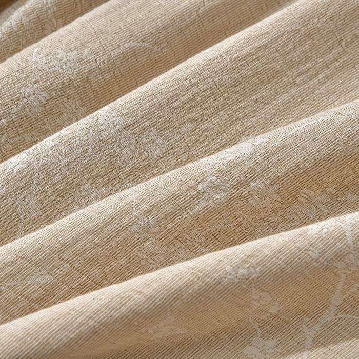 91家纺网 家纺一手货源 找家纺 绘萱家居 2026新款纯棉+麻棉麻全棉印花四件套 素枝春信