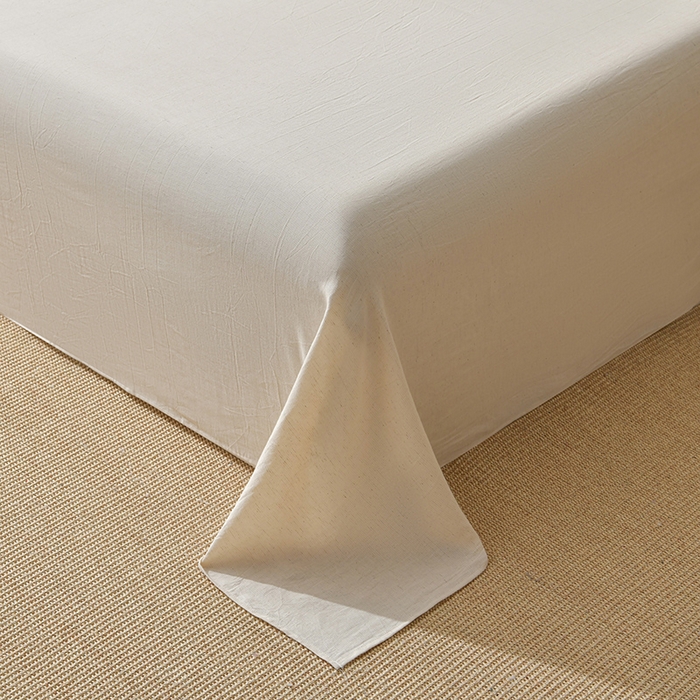 91家纺网 家纺一手货源 找家纺 绘萱家居 2026新款纯棉+麻棉麻全棉印花四件套 素枝春信