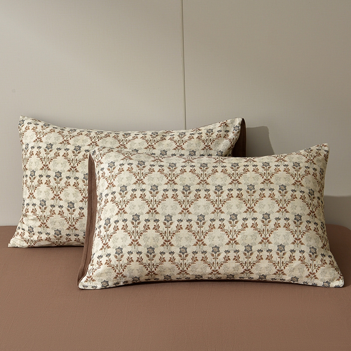 91家纺网 家纺一手货源 找家纺 绘萱家居 2026新款纯棉+麻棉麻全棉印花四件套 拉菲