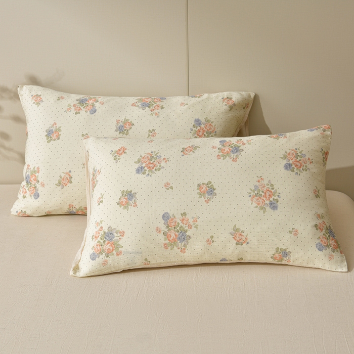 91家纺网 家纺一手货源 找家纺 绘萱家居 2026新款纯棉+麻棉麻全棉印花四件套 花季