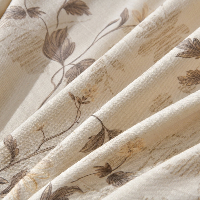 91家纺网 家纺一手货源 找家纺 绘萱家居 2026新款纯棉+麻棉麻全棉印花四件套 棉麻诗话