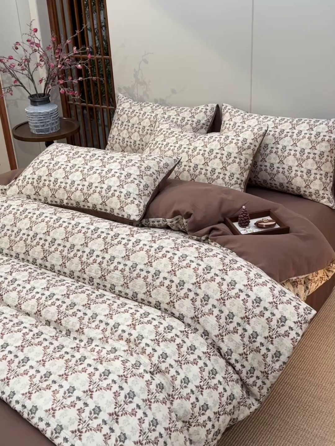 91家纺网 家纺一手货源 找家纺 绘萱家居 2026新款纯棉+麻棉麻全棉印花四件套 拉菲