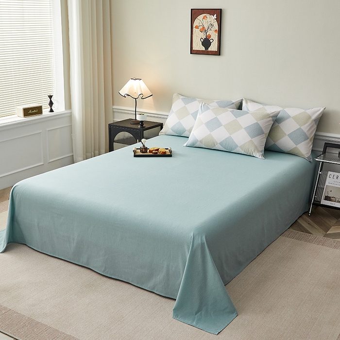 91家纺网 家纺一手货源 找家纺 海洋家纺 2026新款100%里外全棉夏被印花空调被夏凉被薄被子棉花夏被四件套 莫兰迪