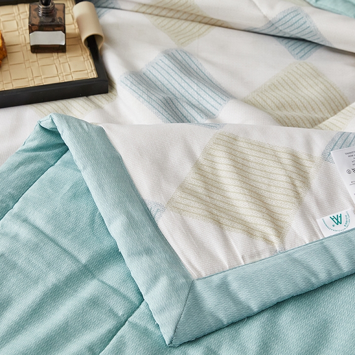 91家纺网 家纺一手货源 找家纺 海洋家纺 2026新款100%里外全棉夏被印花空调被夏凉被薄被子棉花夏被四件套 莫兰迪