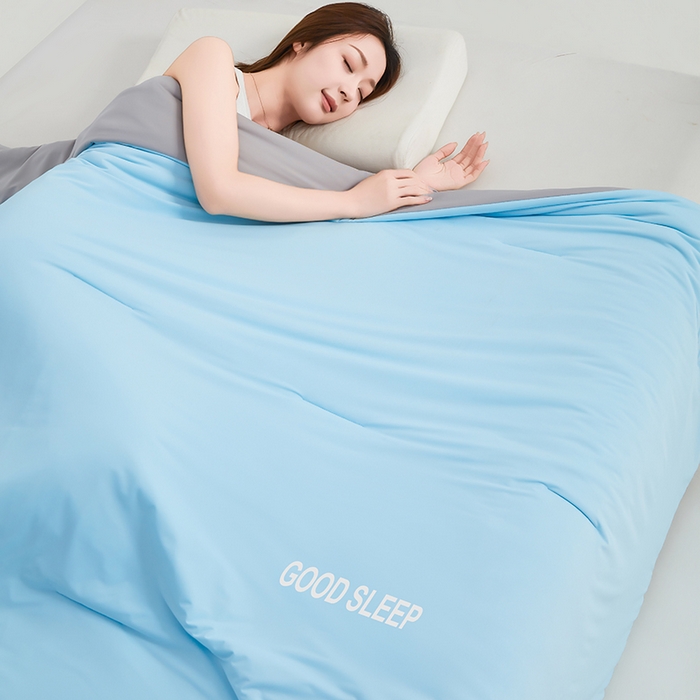 91家纺网 家纺一手货源 找家纺 优雅星家纺 2026新款凉感丝深睡眠夏被空调被夏凉被薄被子被芯某朵同款 青橙蓝