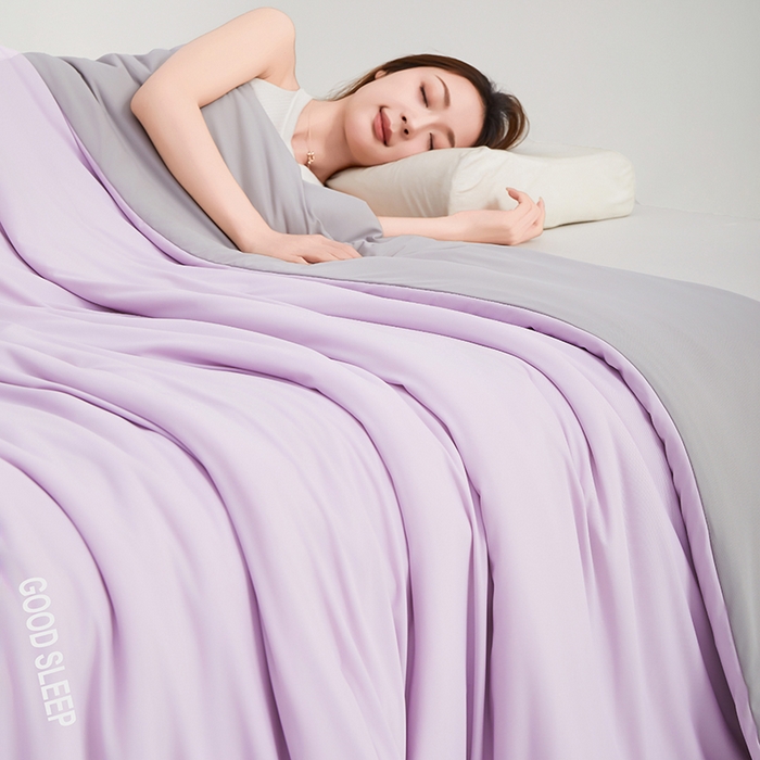 91家纺网 家纺一手货源 找家纺 优雅星家纺 2026新款凉感丝深睡眠夏被空调被夏凉被薄被子被芯某朵同款 魅力紫