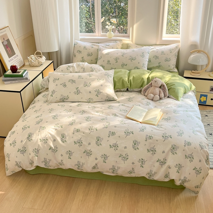 91家纺网 家纺一手货源 找家纺 寐眠 2025新款A类全棉印花四件套 半夏