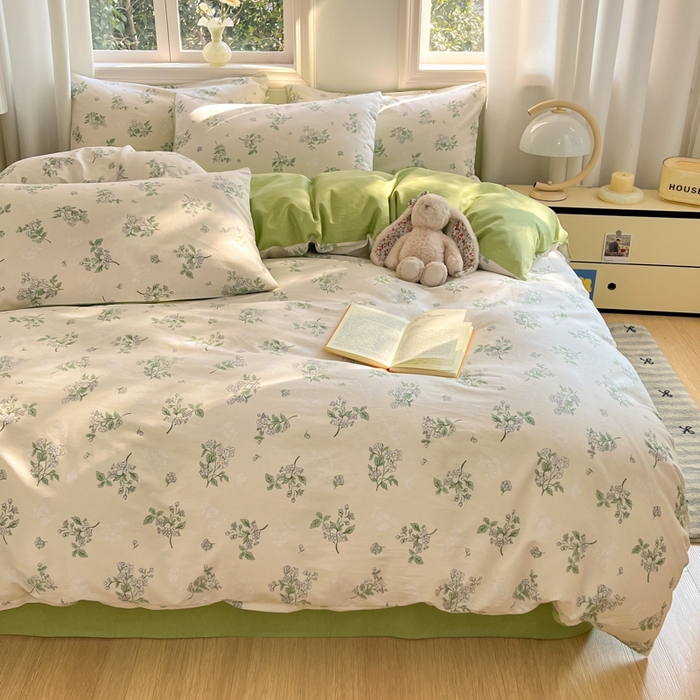 91家纺网 家纺一手货源 找家纺 寐眠 2025新款A类全棉印花四件套 半夏