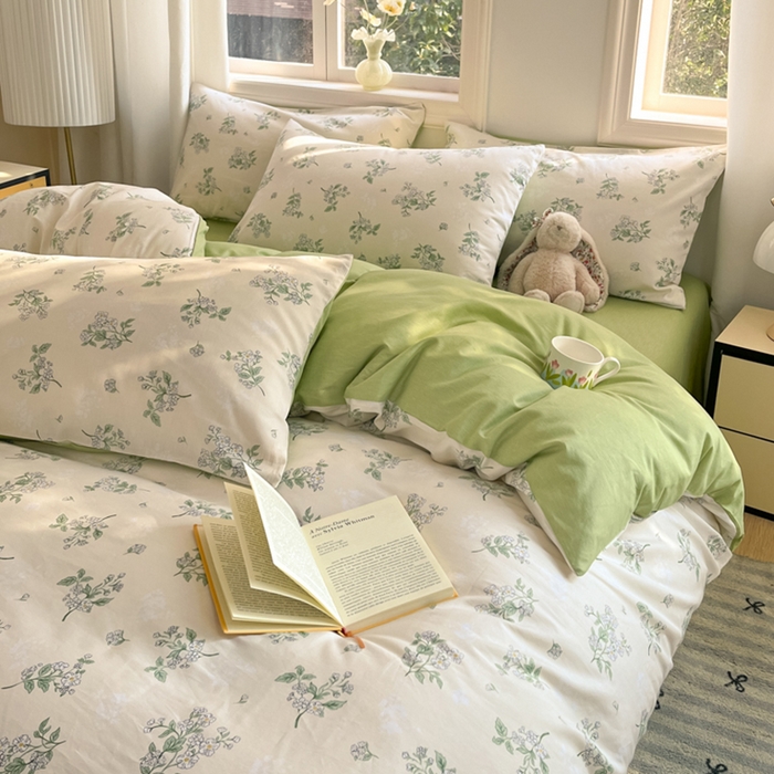 91家纺网 家纺一手货源 找家纺 寐眠 2025新款A类全棉印花四件套 半夏