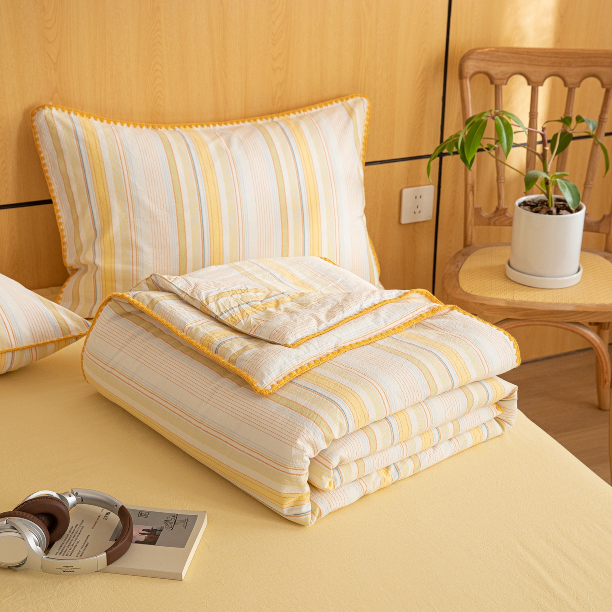 91家纺网 家纺一手货源 找家纺 （总）丽美人家纺 2026新款全棉色织条纹夏被夏凉被空调被