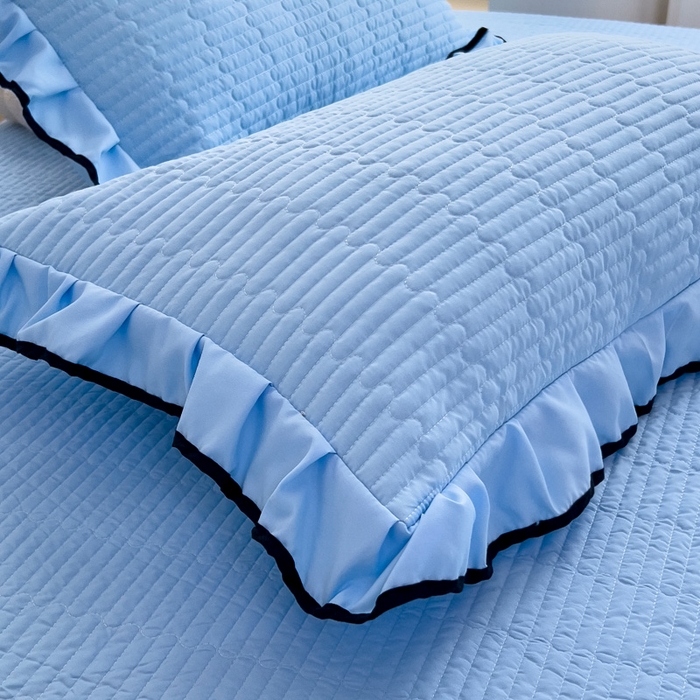 91家纺网 家纺一手货源 找家纺 畅畅家纺 2026春夏新款A类法式花边爱丽莎夏被四件套 爱丽莎-深蓝