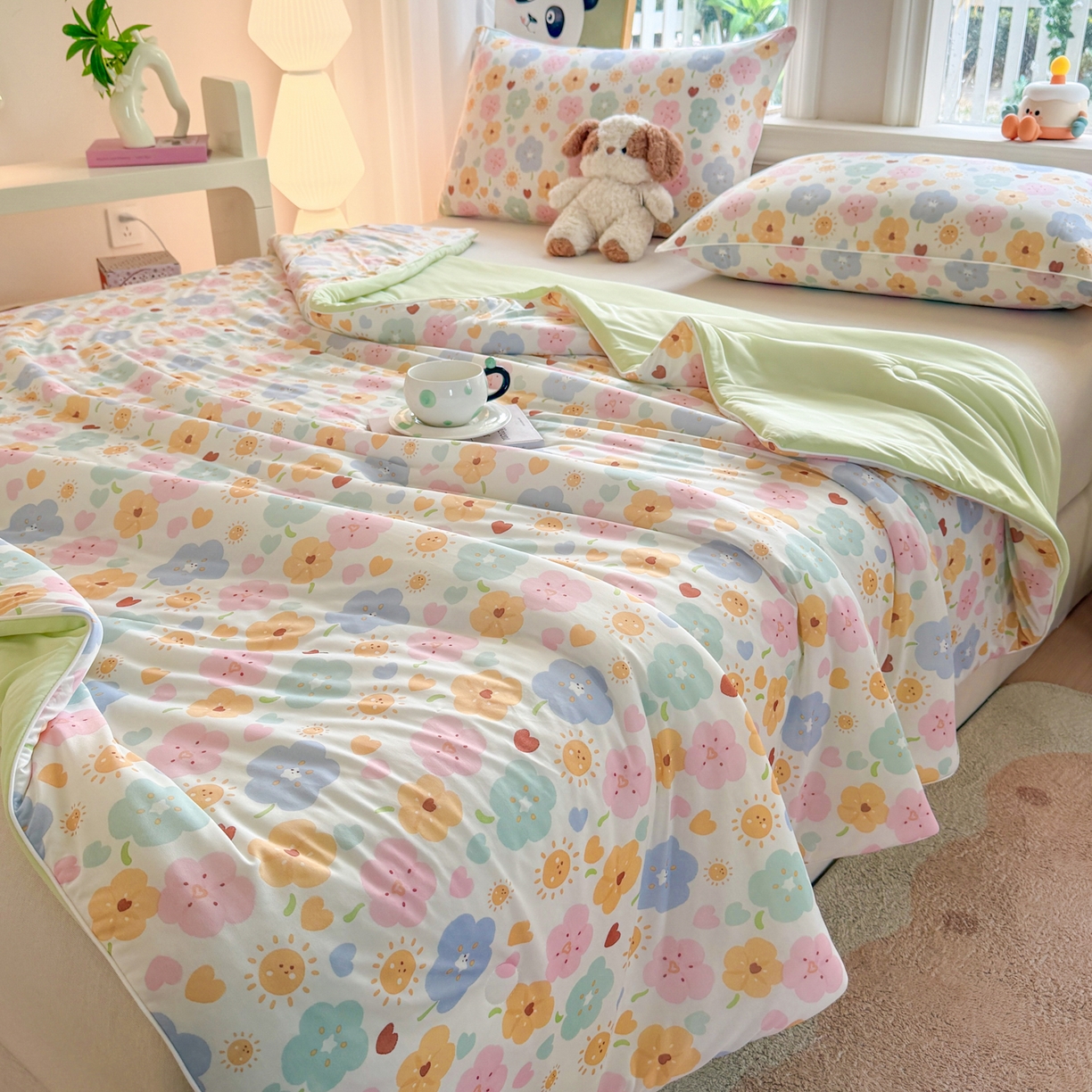 91家纺网 家纺一手货源 找家纺 （总）斯尔顿 2026新款印花凉感冰丝夏被空调被