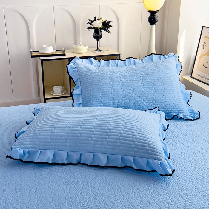 91家纺网 家纺一手货源 找家纺 畅畅家纺 2026新款春夏时尚柔软水洗棉床盖被套四件套 深蓝