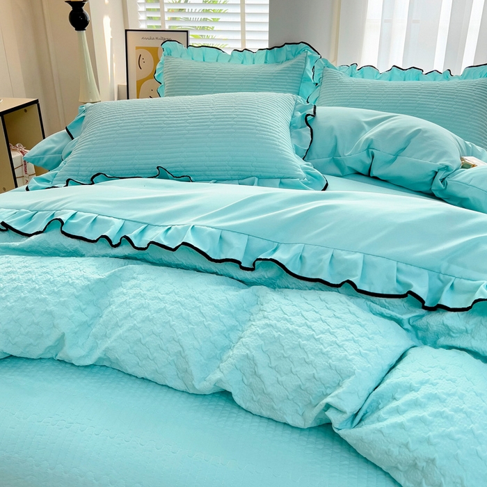 91家纺网 家纺一手货源 找家纺 （总）畅畅家纺 2026新款春夏时尚柔软水洗棉床盖被套四件套