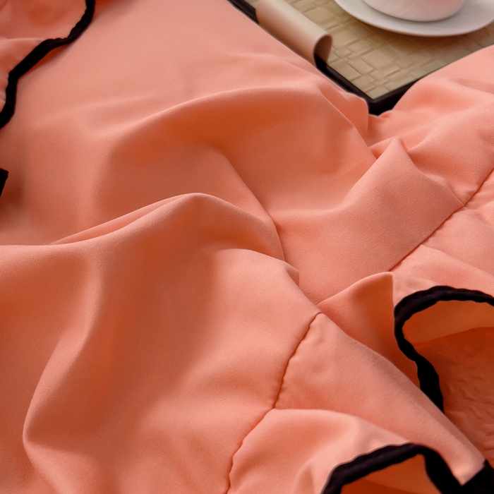 91家纺网 家纺一手货源 找家纺 畅畅家纺 2026新款春夏时尚柔软水洗棉床盖被套四件套 橘粉