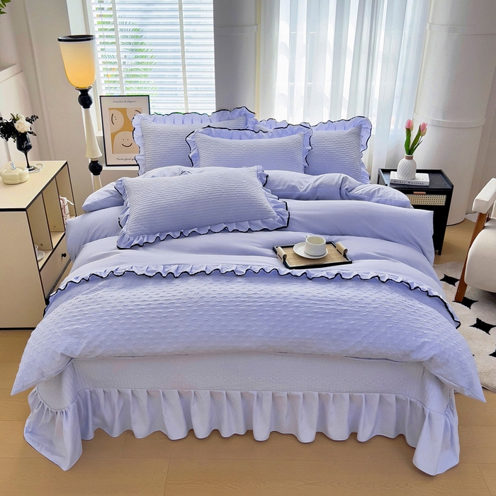 91家纺网 家纺一手货源 找家纺 （总）畅畅家纺 2026新款春夏时尚柔软水洗棉床盖被套四件套