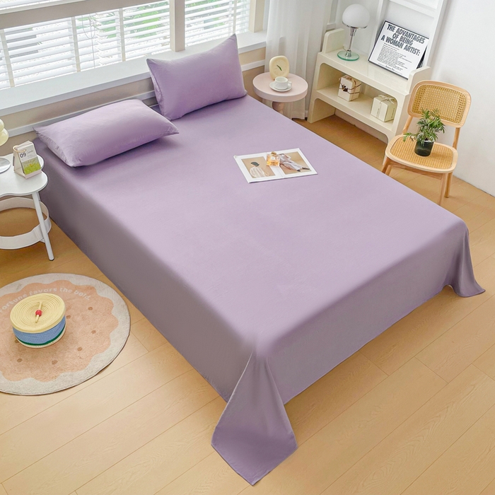 91家纺网 家纺一手货源 找家纺 牛魔王家居 2026新款糯糯棉床单枕套纯色床单 黛紫