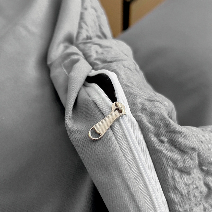 91家纺网 家纺一手货源 找家纺 畅畅家纺 2026新款春夏时尚柔软水洗棉床盖被套四件套 绅士灰