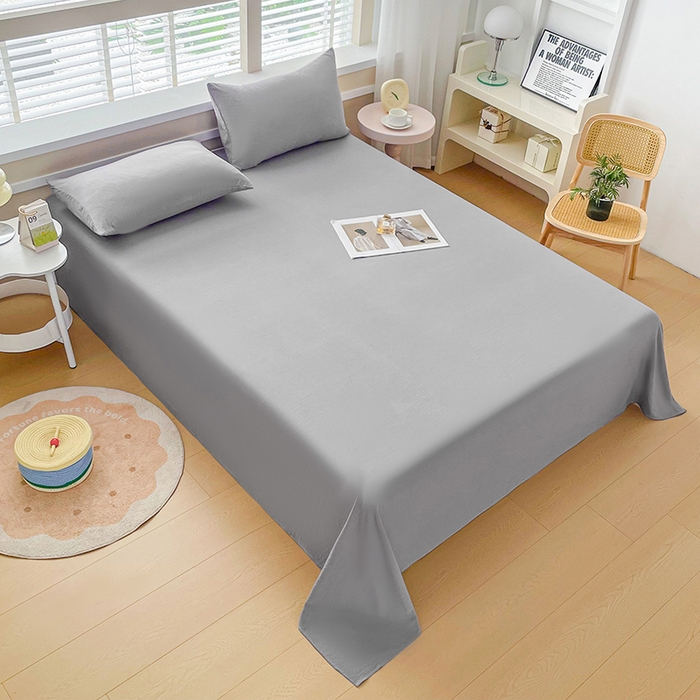 91家纺网 家纺一手货源 找家纺 牛魔王家居 2026新款糯糯棉床单枕套纯色床单 灰