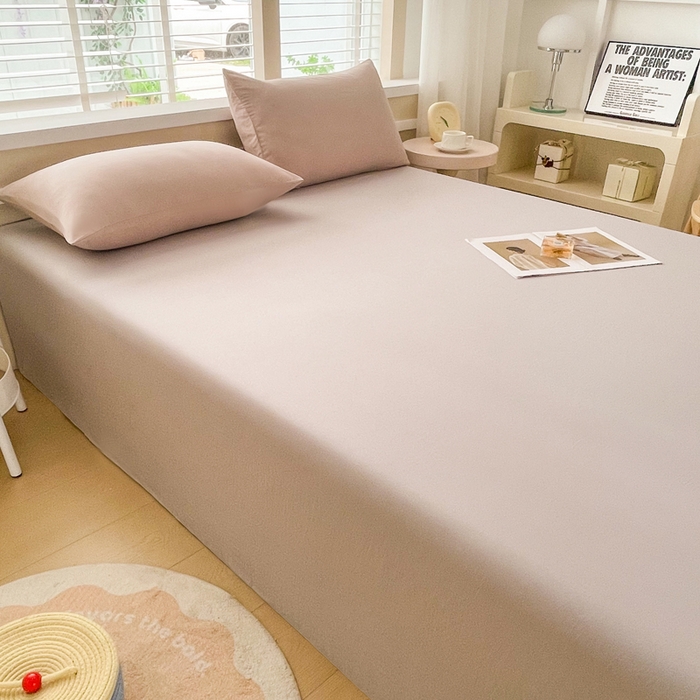 91家纺网 家纺一手货源 找家纺 牛魔王家居 2026新款糯糯棉床单枕套纯色床单 卡色