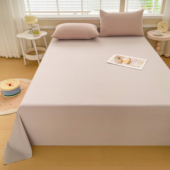 91家纺网 家纺一手货源 找家纺 牛魔王家居 2026新款糯糯棉床单枕套纯色床单 卡色