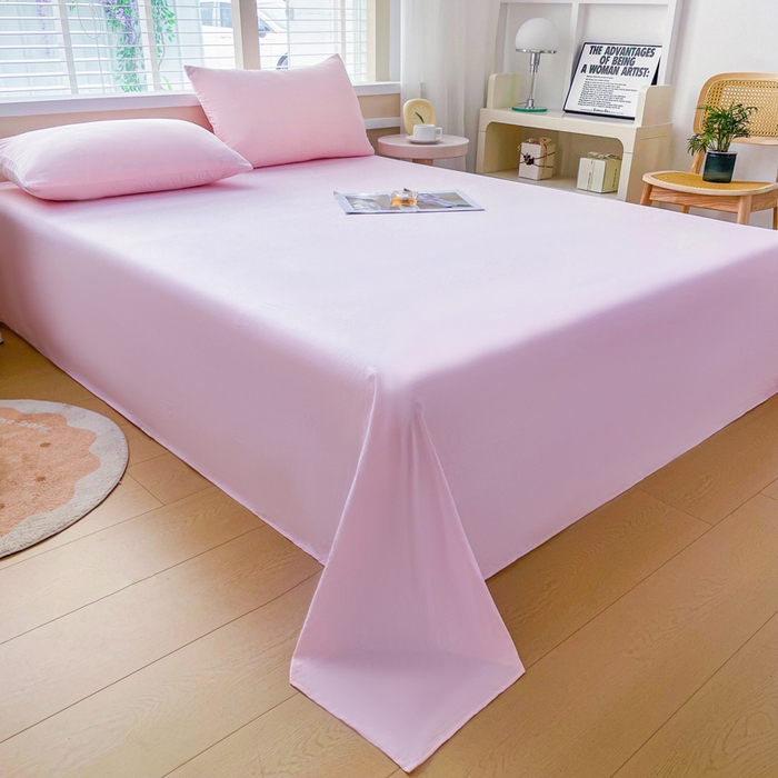 91家纺网 家纺一手货源 找家纺 牛魔王家居 2026新款糯糯棉床单枕套纯色床单 浅紫