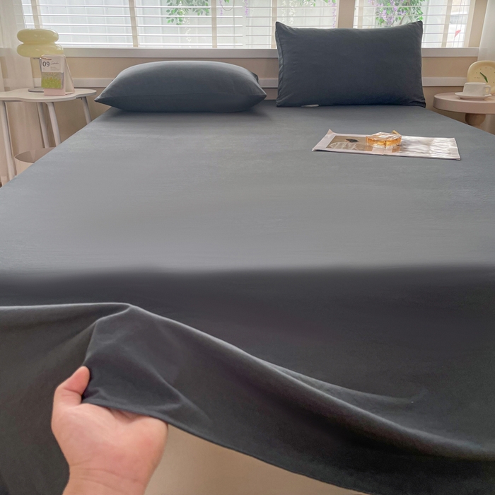 91家纺网 家纺一手货源 找家纺 牛魔王家居 2026新款糯糯棉床单枕套纯色床单 碳灰