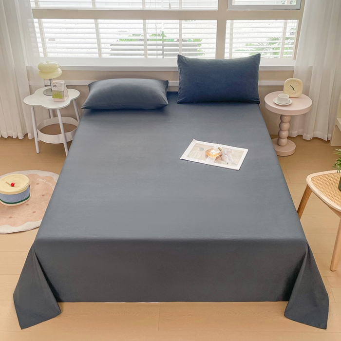 91家纺网 家纺一手货源 找家纺 牛魔王家居 2026新款糯糯棉床单枕套纯色床单 碳灰