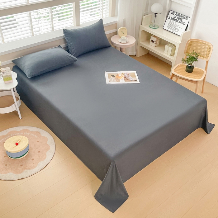 91家纺网 家纺一手货源 找家纺 牛魔王家居 2026新款糯糯棉床单枕套纯色床单 碳灰