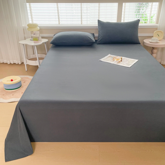 91家纺网 家纺一手货源 找家纺 牛魔王家居 2026新款糯糯棉床单枕套纯色床单 碳灰