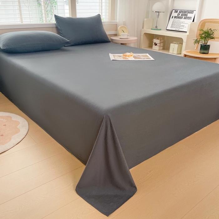 91家纺网 家纺一手货源 找家纺 牛魔王家居 2026新款糯糯棉床单枕套纯色床单 碳灰