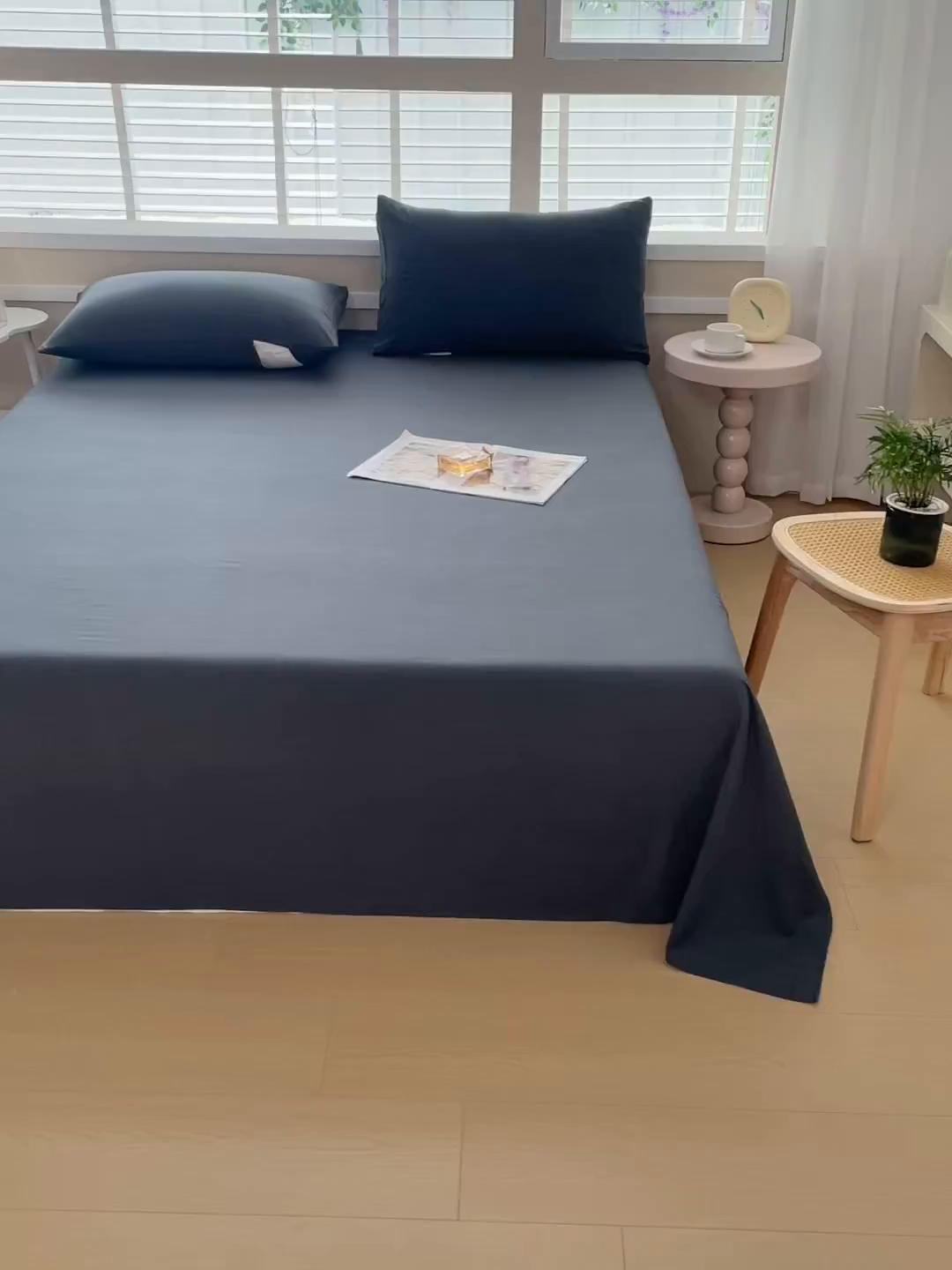 91家纺网 家纺一手货源 找家纺 牛魔王家居 2026新款糯糯棉床单枕套纯色床单 碳灰