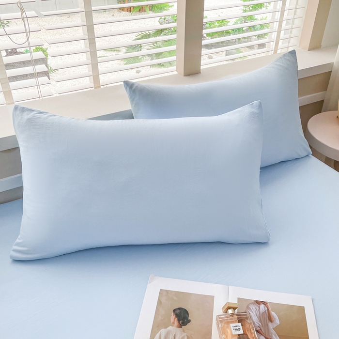 91家纺网 家纺一手货源 找家纺 牛魔王家居 2026新款糯糯棉床单枕套纯色床单 天蓝