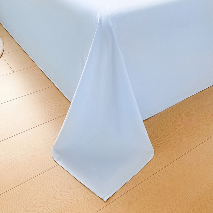 91家纺网 家纺一手货源 找家纺 牛魔王家居 2026新款糯糯棉床单枕套纯色床单 天蓝